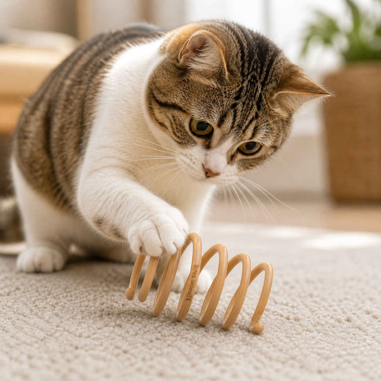 Interactive Spring Coil Cat Toy | Flexible Spiral Bouncy Toy for Cats | Indoor Active Play | Pet Island II - Image 5